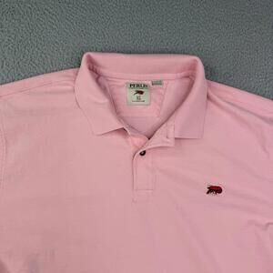 Perlis Crawfish New Orleans Pink Polo Shirt Men's XL Pique Cotton